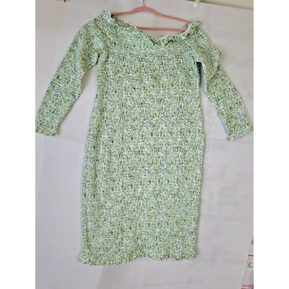 INC International Concepts Dresses & Skirts - INC Green White Fitted Dress Shirred Size XL New